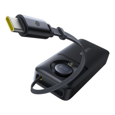 3. Powerbank Baseus Free2Pull 10000mAh 30W z portem USB-C i rozwijanym kablem USB-C - czarny