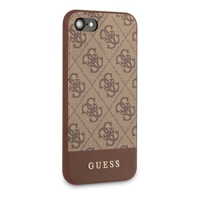 5. Etui Guess 4G Stripe Collection na iPhone 7 / 8 / SE 2020 / SE 2022 - brązowe