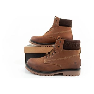 10. Wrangler Arch buty męskie sztyblety trzewiki eleganckie skóra naturalna brązowe