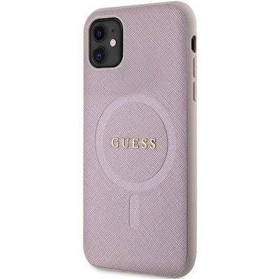 2. Etui Guess Saffiano MagSafe na iPhone 11 / Xr - różowe