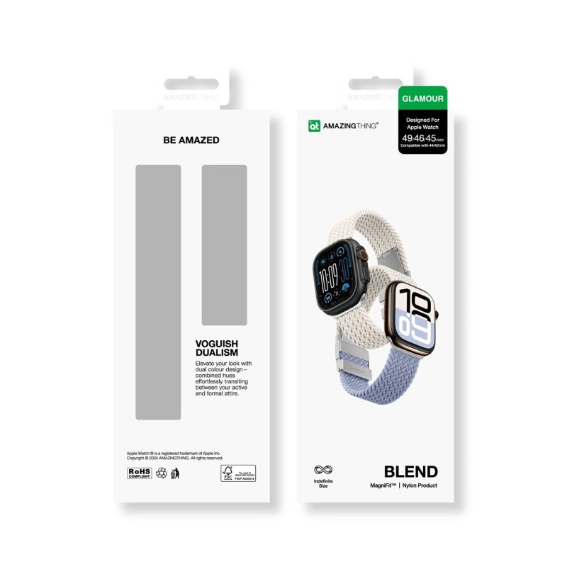 9. Zestaw 2 pasków AMAZINGTHING Blend Band do Apple Watch 45 / 46 / 49 mm - gwiezdny błękit / gwiezdny