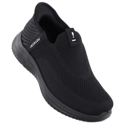 Półbuty sportowe damskie slip on czarne Potocki BK01312