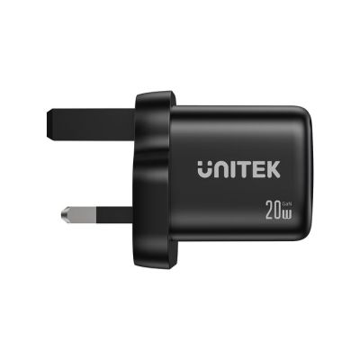 18. UNITEK ŁADOWARKA SIECIOWA 2X GAN USB-C & USB-A 20W CZARNA