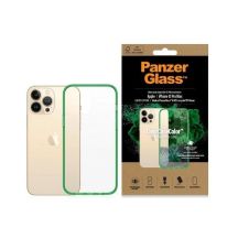 Etui PanzerGlass ClearCase antybakteryjne z certyfikatem Military Grade na iPhone 13 Pro Max - przezroczysto-zielone