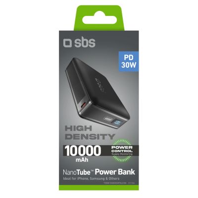 3. Powerbank SBS HD 30W 10000mAh USB-C z wyświetlaczem LCD - czarny