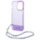 6. Etui Guess Translucent Pearl Strap na iPhone 14 Pro - fioletowe