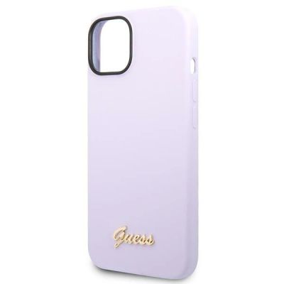 6. Etui Guess Silicone Vintage Gold Logo na iPhone 14 / 15 Plus - fioletowe