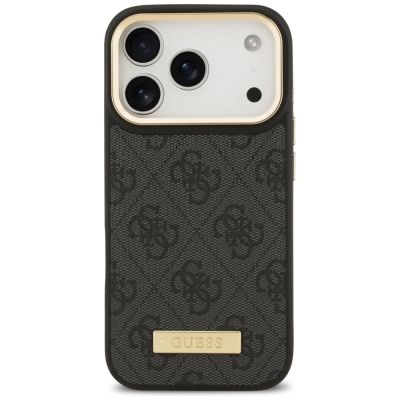 3. Etui Guess 4G Logo Plate MagSafe na iPhone 17 Pro -czarne