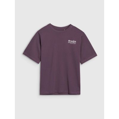 5. T-shirt dziewczęcy oversize z nadrukiem 4F 4FJRSS25TTSHF2586-50S