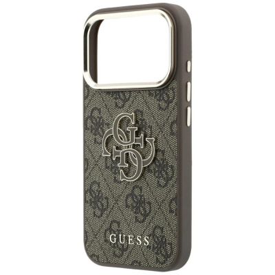 6. Etui Guess 4G & Big Resin Logo na iPhone 17 Pro Max / 18 Pro Max - brązowe