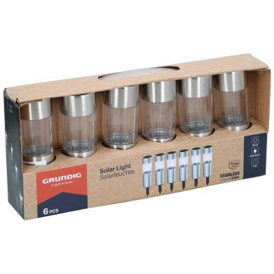 12. LAMPA SOLARNA 4,5X15CM INOX 6SZT GRUNDIG