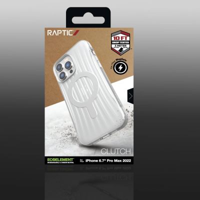 5. Raptic X-Doria Clutch Built Case etui iPhone 14 Pro Max z MagSafe pokrowiec plecki przezroczysty