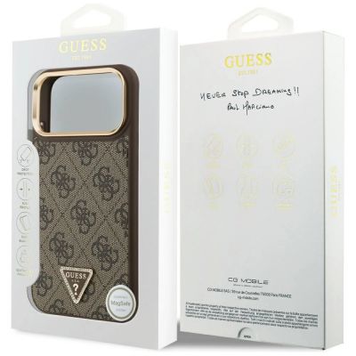 8. Etui Guess 4G Triangle Logo MagSafe na iPhone 17 Pro Max - brązowo-złote