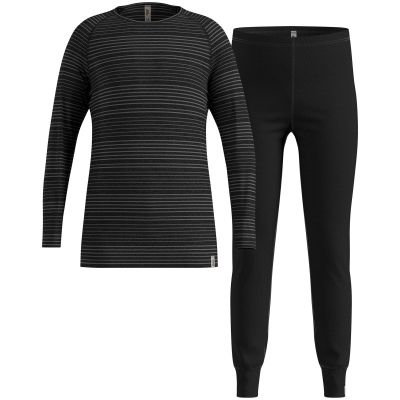 Zestaw bielizny dziecięcej Odlo Set long ACTIVE WARM ECO SET roz. 80cm Czarno-Szary