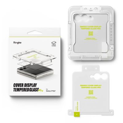 9. Szkło hartowane Ringke Cover Display Easy Slide 2-pack na Samsung Galaxy Z Flip 7 - przezroczyste