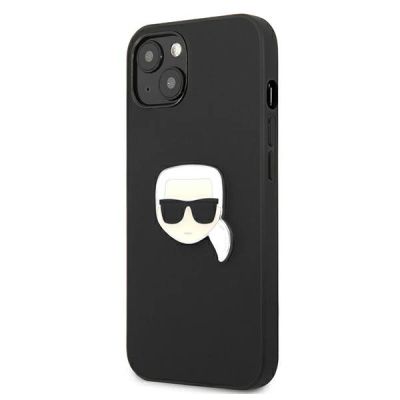 2. Etui Karl Lagerfeld Leather Ikonik Karl's Head Metal na iPhone 13 mini - czarne