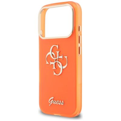 6. Etui Guess IML 4G Script Metal na iPhone 17 Pro - pomarańczowe