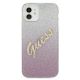 3. Etui Guess Glitter Gradient Script na iPhone 12 mini - różowe
