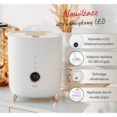 12. Adler AD 7972 nawilżacz powietrza ultradźwiękowy 4l Biały 23W