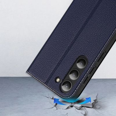 13. Dux Ducis Skin X2 etui Samsung Galaxy S23+ pokrowiec z klapką portfel podstawka niebieskie