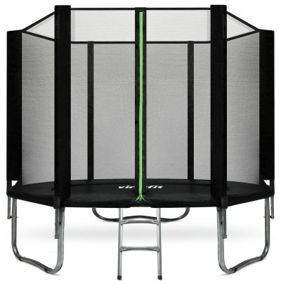 7. VIRTUFIT TRAMPOLINA Z SIATKĄ BEZPIECZEŃSTWA - CZARNA - 251 CM