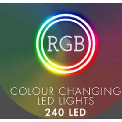23. LAMPKI CHOINKOWE KURTYNA ŚWIETLNA ZEW/WEW 240 LED 600X60CM Z PILOTEM RGB KOLOR