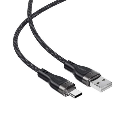 4. Kabel Acefast C11-04 USB-A - USB-C 3A 1,2 m w magnetycznym oplocie - czarny