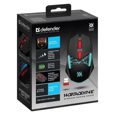 6. DEFENDER MYSZ GM-237 HORRODINE RF 3200dpi 6P CZARNA