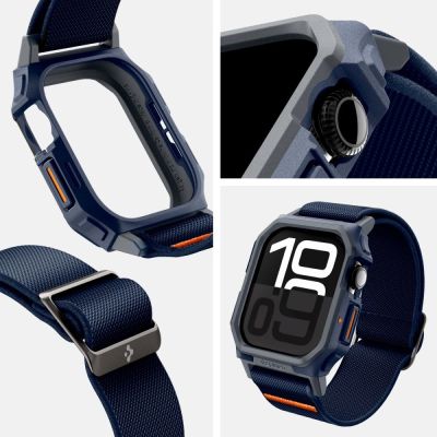 9. Pasek Spigen Lite Fit "Pro" na Apple Watch 10 46 mm - granatowy