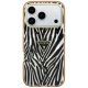 3. Etui Guess IML Zebra Glitter Triangle Logo MagSafe na iPhone 17 Pro Max / 18 Pro Max - złote