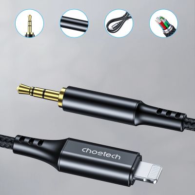 3. Kabel Choetech AUX007 Lighting / mini jack 3.5mm 1 m - czarny