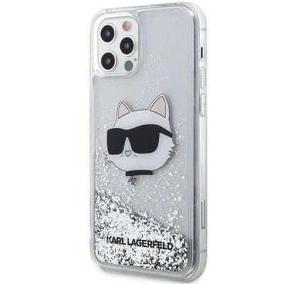 2. Etui Karl Lagerfeld Glitter Choupette Head na iPhone 12 / iPhone 12 Pro - srebrne
