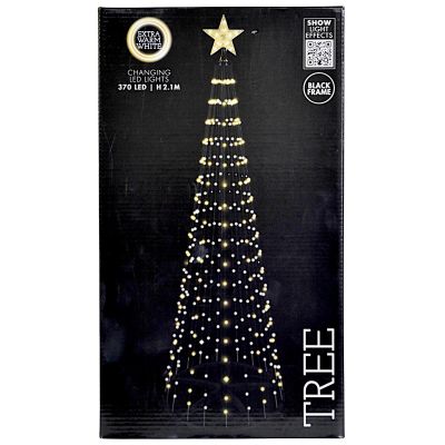 6. CHOINKA DEKORACYJNA 370LED SUPER CIEPŁY BIAŁY 210CM BLACK