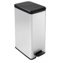 Curver Slim Bin 40L Kwadrat Plastik Czarny, Srebrny