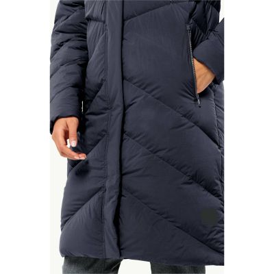 8. Kurtka zimowa damska Jack Wolfskin MARIENPLATZ COAT W night blue Down Insulated granatowa  (1206971_1010)