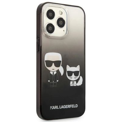 4. Etui Karl Lagerfeld Gradient Ikonik Karl&Choupette na iPhone 13 Pro / iPhone 13 - czarne