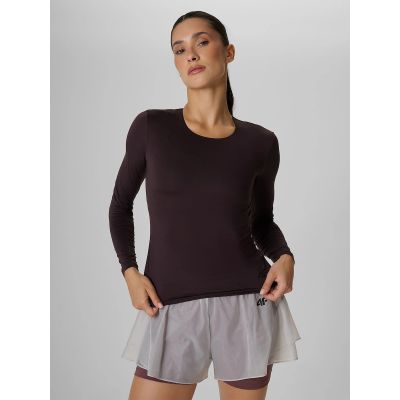 Longsleeve treningowy slim szybkoschnący damski 4F 4FRAW26TFLOF0733-80S