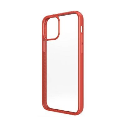 4. Etui PanzerGlass ClearCase na iPhone 12 Pro Max - przezroczysto-czerwone
