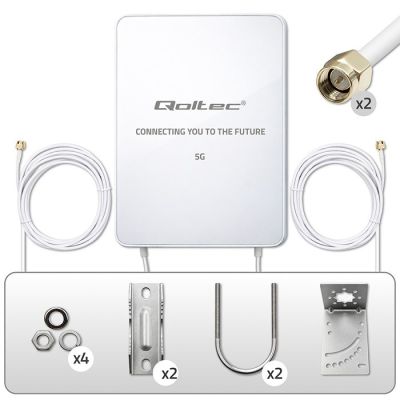 8. Qoltec Antena 5G LTE | 16dBi | kierunkowa | zewnętrzna | SMA | 3300-3800MHz | wodoodporna | 3m