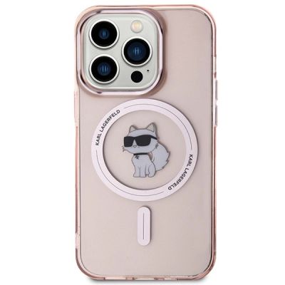 3. Etui Karl Lagerfeld IML Choupette MagSafe na iPhone 15 Pro - różowe