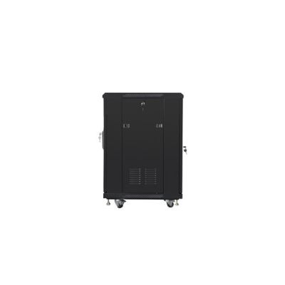 9. Szafa rack Lanberg FF01-6615-12B (15U; 19''; 848mm / 600mm / 600 mm; stojąca; Szklane; 800 kg; kolor czarny)