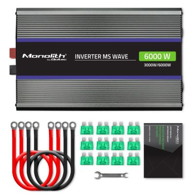 4. Qoltec Przetwornica napięcia Monolith 6000 MS Wave | 12V na 230V | 3000/6000W | USB