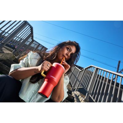 19. Kubek termiczny ze słomką Kambukka Rio Tumbler 950ml, Pink Papaya