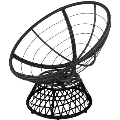 4. FOTEL OGRODOWY OBROTOWY 360 STOPNI Z PODUSZKĄ CZERWONĄ