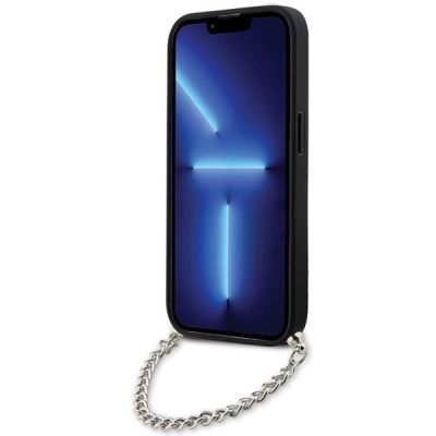 4. Etui Karl Lagerfeld Saffiano Monogram Chain na iPhone 14 Pro - czarne