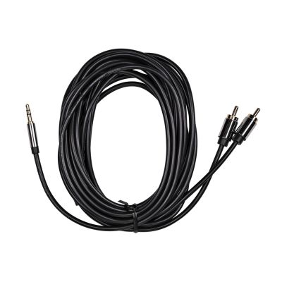 6. Kabel audio 3,5 mm męski na 2RCA męski 5m czarny