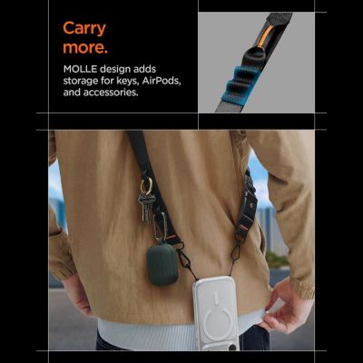 12. Smycz do telefonu Spigen DA30M Stap Crossbody - czarna