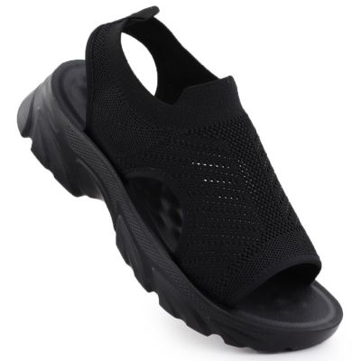 Sandały damskie zabudowane czarne Potocki TO90302