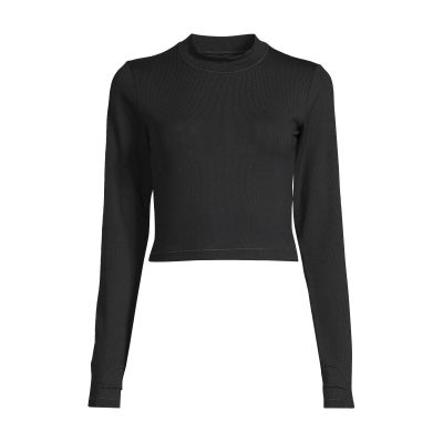 Koszulka CASALL Soft Rib Mock Neck Long Sleeve czarny