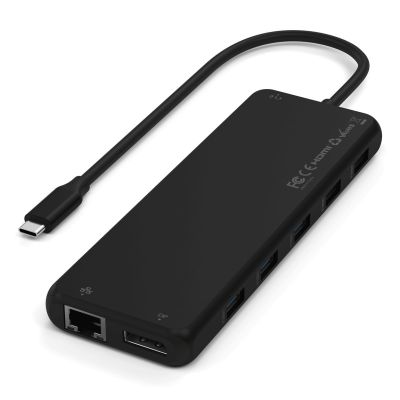 Satechi 13-w-1 USB-C Triple Display Multiport Adapter - adapter USB-C (1x Ethernet 1 Gbps, 3x USB-A 5 Gbps, 1x USB-A 10 Gbps, 2x USB-A 480 Mbps, 2x USB-C 10 Gbps 85W PD, 2x HDMI 2.0 4K@60Hz, DP 1.4 8K@60Hz, 3.5 mm Audio in/out) (black)